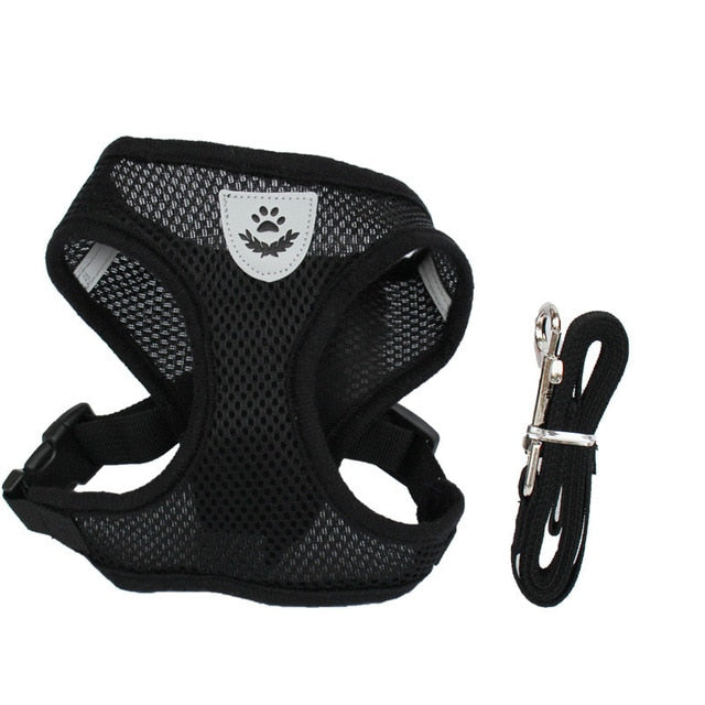 Cat Adjustable Harness Vest Walking Lead Leash