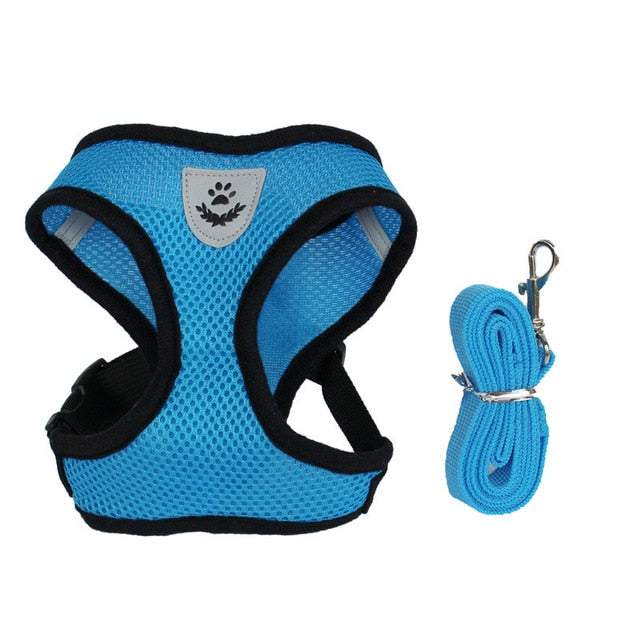 Cat Adjustable Harness Vest Walking Lead Leash