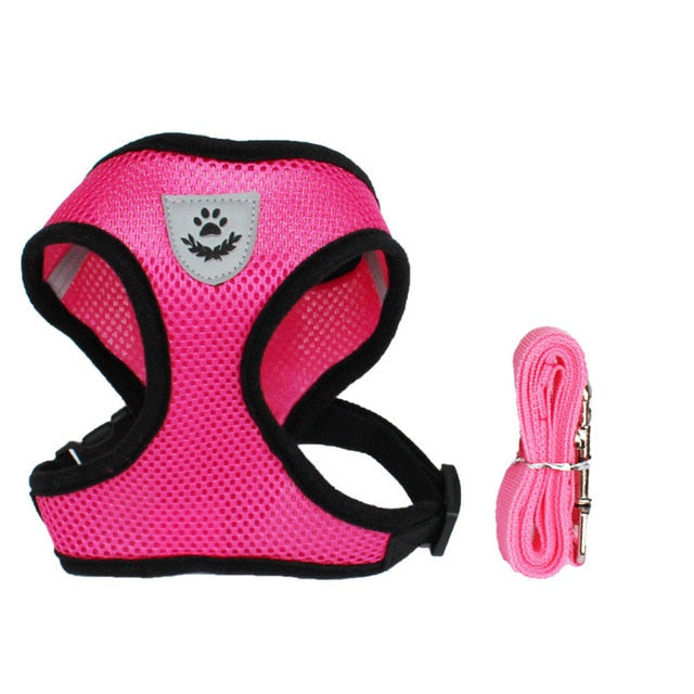 Cat Adjustable Harness Vest Walking Lead Leash